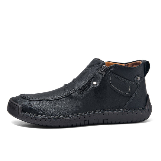 Men’s Handmade Leather Driving Boots | Wide Toe, Arch Support, Waterproof