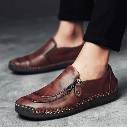 Men's Cowhide Leather Casual Lightweight Handmade Loafer Shoes