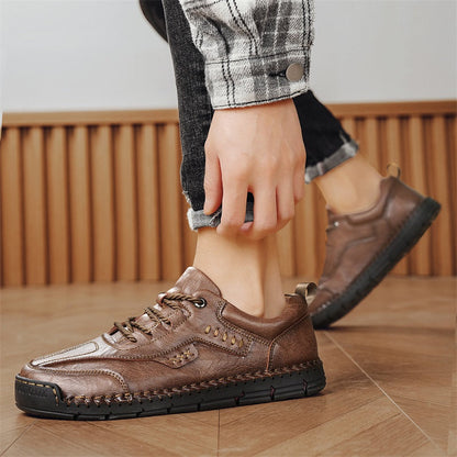 Men’s Handmade Leather Work & Outdoor Shoes – Arch Support, Wide Fit, Comfortable, Rugged Non-Slip Sole for All-Day Wear