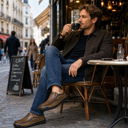 Men's Handcrafted Slippers – Non-Slip and Shock-Absorbing Sole