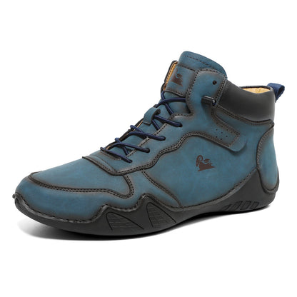 (⏰Last Day 70% OFF🔥) Men’s Mid-Top Leather Boots – Slip-On, Lightweight & Shock-Absorbing for Warehouse Work, Driving & Everyday Comfort, Durable for 3 years