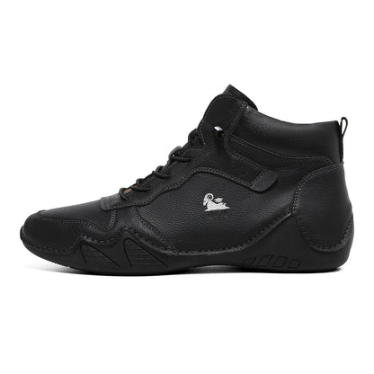 (⏰Last Day 70% OFF🔥) Men’s Mid-Top Leather Boots – Slip-On, Lightweight & Shock-Absorbing for Warehouse Work, Driving & Everyday Comfort, Durable for 3 years