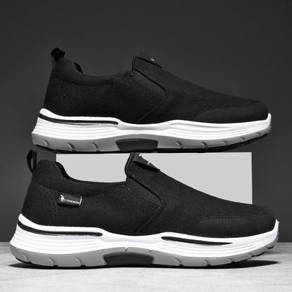 Men’s Slip-On Walking Shoes – Lightweight Cushioned Sole, Waterproof Mesh, Wide Toe Box, Arch Support & Non-Slip Traction
