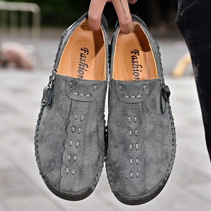 Men's Genuine Leather Casual Boots - Slip-On, Effortless Style, Wide Toe Box with Arch Support