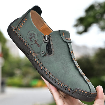 Men's Genuine Leather Casual Boots - Slip-On, Effortless Style, Wide Toe Box with Arch Support