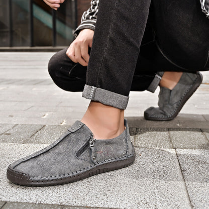 Men's Genuine Leather Casual Boots - Slip-On, Effortless Style, Wide Toe Box with Arch Support