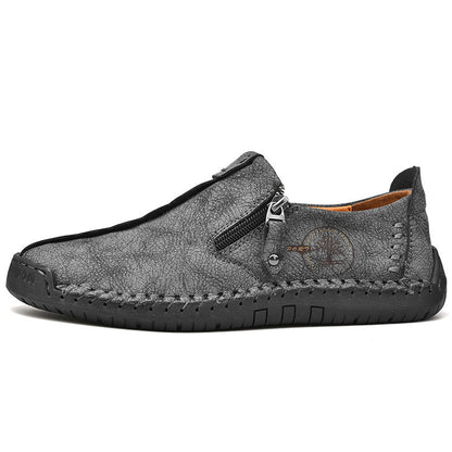 Men's Genuine Leather Casual Boots - Slip-On, Effortless Style, Wide Toe Box with Arch Support