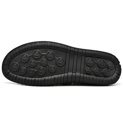 Men's Genuine Leather Casual Boots - Slip-On, Effortless Style, Wide Toe Box with Arch Support