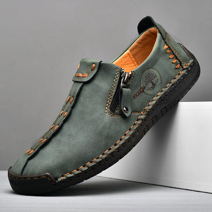 Men's Genuine Leather Casual Boots - Slip-On, Effortless Style, Wide Toe Box with Arch Support