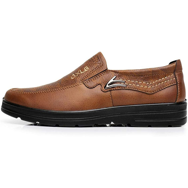 Men's Premium Leather Breathable Lightweight  Slip-On Orthopedic Walking Shoes