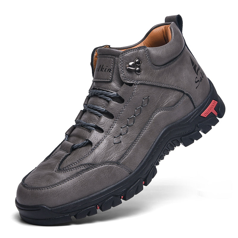 Men’s Orthopedic Handmade Leather Driving Boots–Pressure Relief, Waterproof, Slip-Resistant, Wide Toe, Arch&Ankle Support for Everyday & Travel