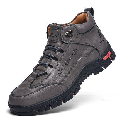 Men’s Orthopedic Handmade Leather Driving Boots–Pressure Relief, Waterproof, Slip-Resistant, Wide Toe, Arch&Ankle Support for Everyday & Travel