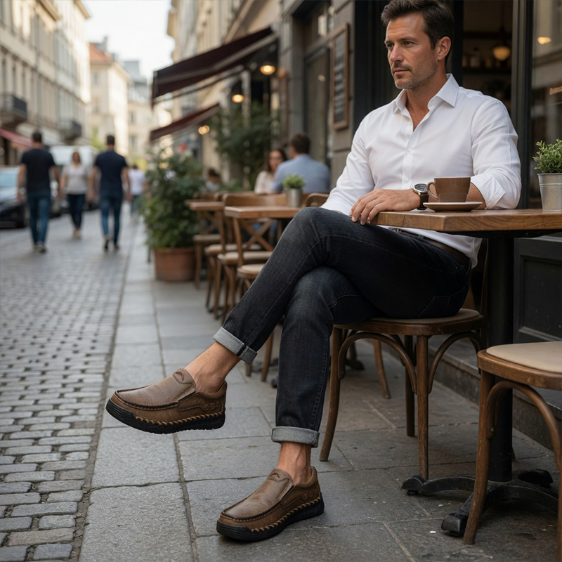 Men's Handcrafted Slippers – Non-Slip and Shock-Absorbing Sole