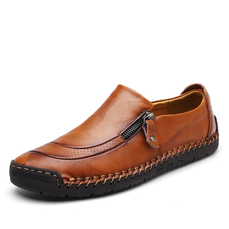 Men's Cowhide Leather Casual Lightweight Handmade Loafer Shoes