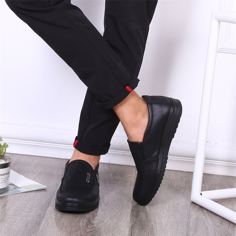 Men's Premium Leather Breathable Lightweight  Slip-On Orthopedic Walking Shoes