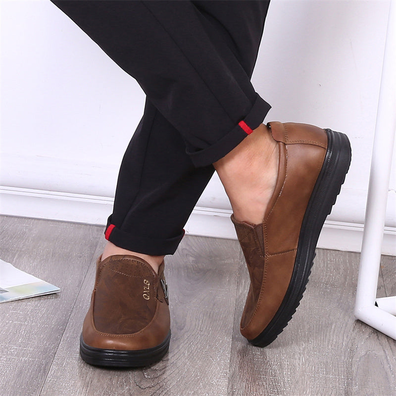 Men's Premium Leather Breathable Lightweight  Slip-On Orthopedic Walking Shoes