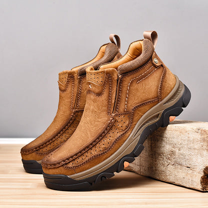 Men's Comfortable Genuine Leather Ankle Boots Orthopedic Shoes