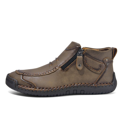 Men’s Handmade Leather Driving Boots | Wide Toe, Arch Support, Waterproof