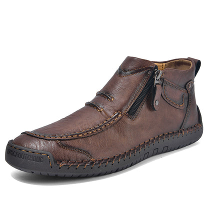 Men’s Handmade Leather Driving Boots | Wide Toe, Arch Support, Waterproof