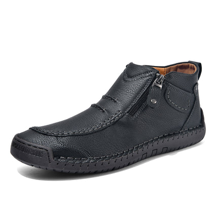 Men’s Handmade Leather Driving Boots | Wide Toe, Arch Support, Waterproof
