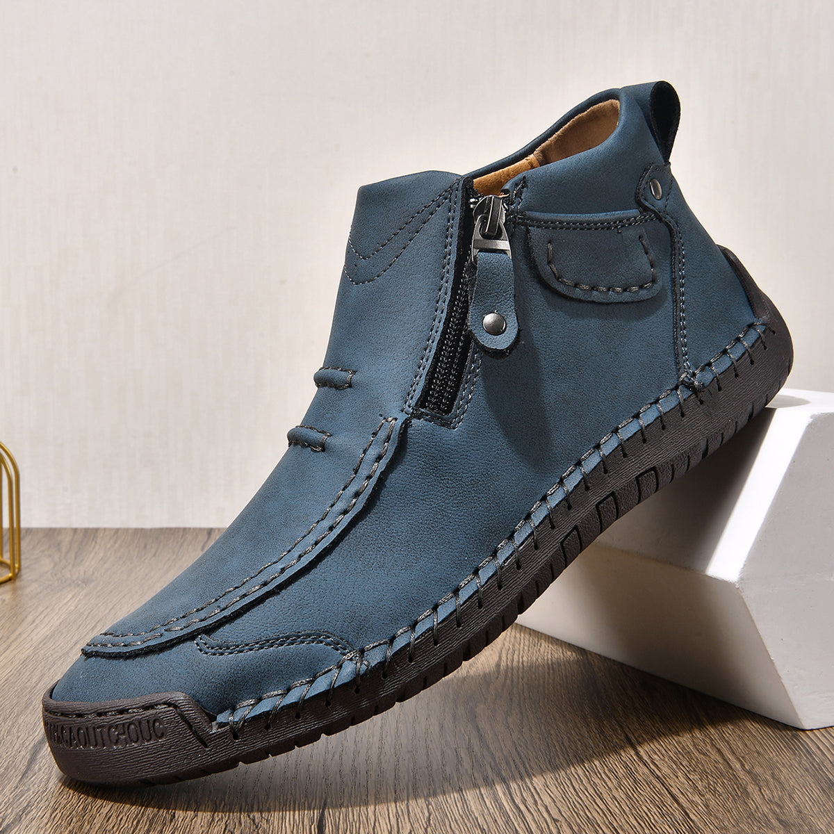 Men’s Handmade Leather Driving Boots | Wide Toe, Arch Support, Waterproof