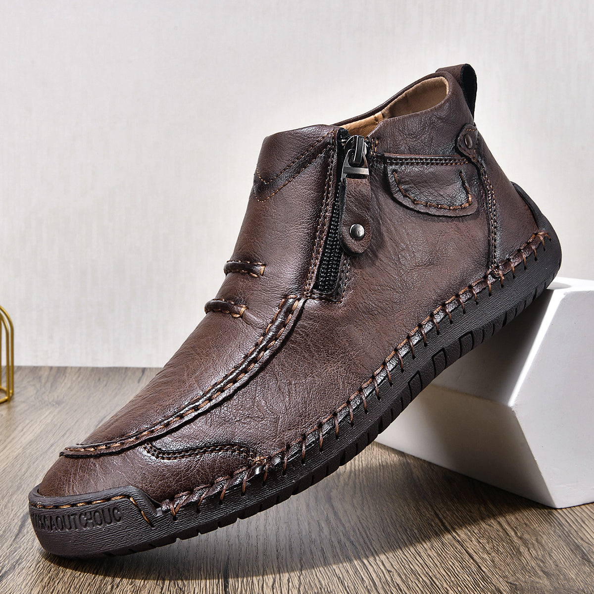 Men’s Handmade Leather Driving Boots | Wide Toe, Arch Support, Waterproof