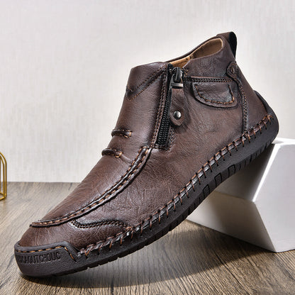 Men’s Handmade Leather Driving Boots | Wide Toe, Arch Support, Waterproof