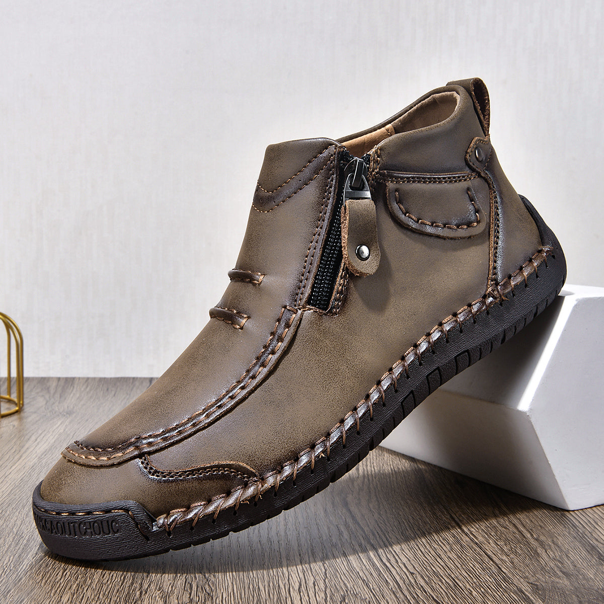 Men’s Handmade Leather Driving Boots | Wide Toe, Arch Support, Waterproof