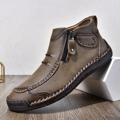 Men’s Handmade Leather Driving Boots | Wide Toe, Arch Support, Waterproof