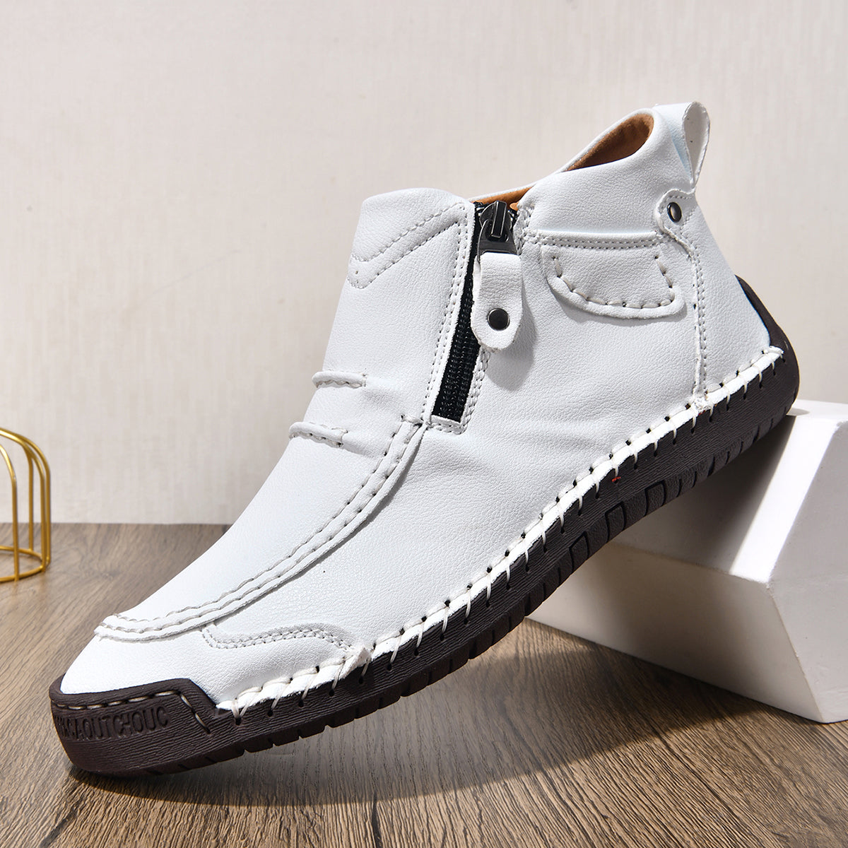 Men’s Handmade Leather Driving Boots | Wide Toe, Arch Support, Waterproof