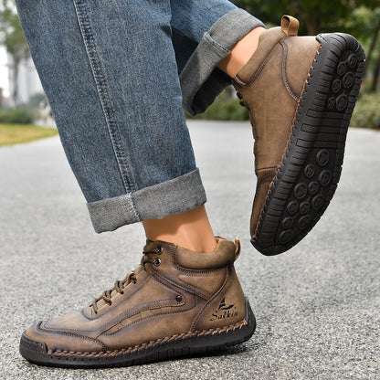 ⏰Limited-Time 70% OFF –Men’s Orthopedic Leather Work Boots – Pain Relief, Waterproof, Non-Slip, Arch & Ankle Support