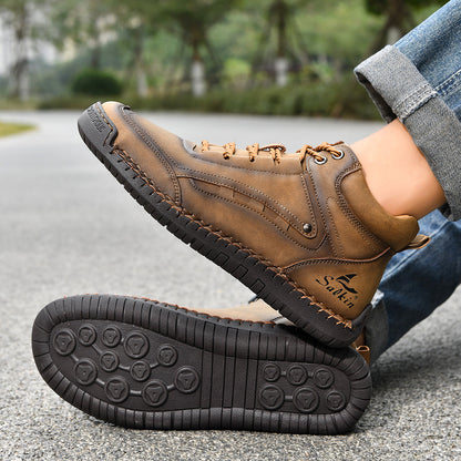 ⏰Limited-Time 70% OFF –Men’s Orthopedic Leather Work Boots – Pain Relief, Waterproof, Non-Slip, Arch & Ankle Support