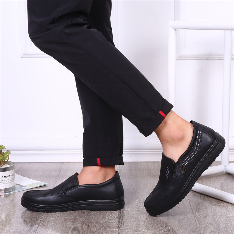 Men's Premium Leather Breathable Lightweight  Slip-On Orthopedic Walking Shoes