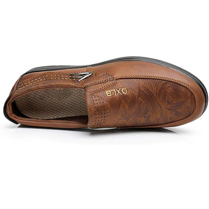Men's Premium Leather Breathable Lightweight  Slip-On Orthopedic Walking Shoes
