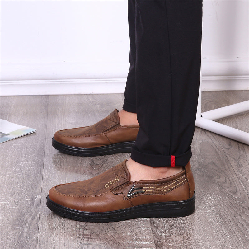 Men's Premium Leather Breathable Lightweight  Slip-On Orthopedic Walking Shoes