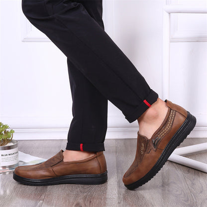 Men's Premium Leather Breathable Lightweight  Slip-On Orthopedic Walking Shoes